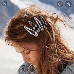 NWT Free People Rhinestone Barrettes